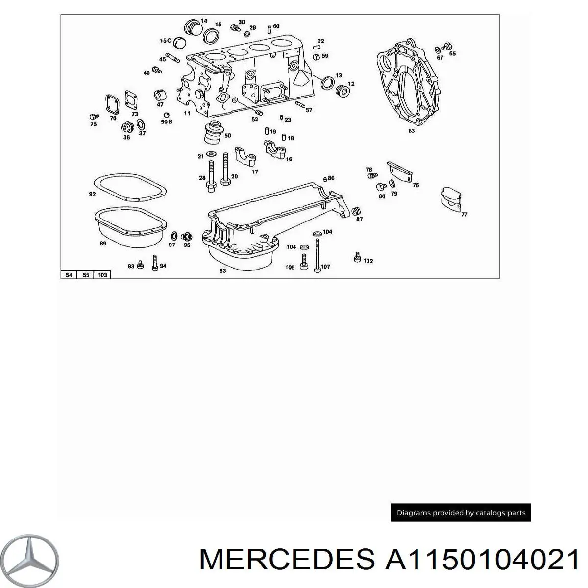 A1150104021 Mercedes комплект прокладок двигателя верхний