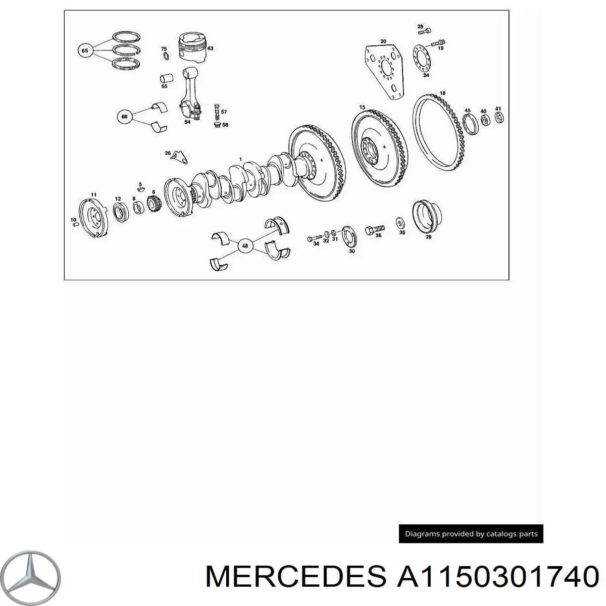A1150301540 Mercedes вкладыши коленвала коренные, комплект, стандарт (std)