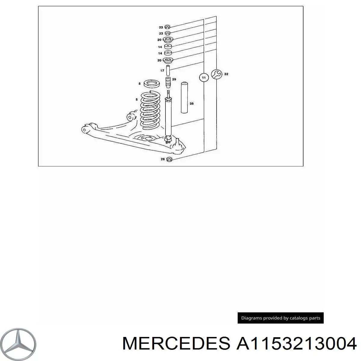 A1153213004 Mercedes mola dianteira