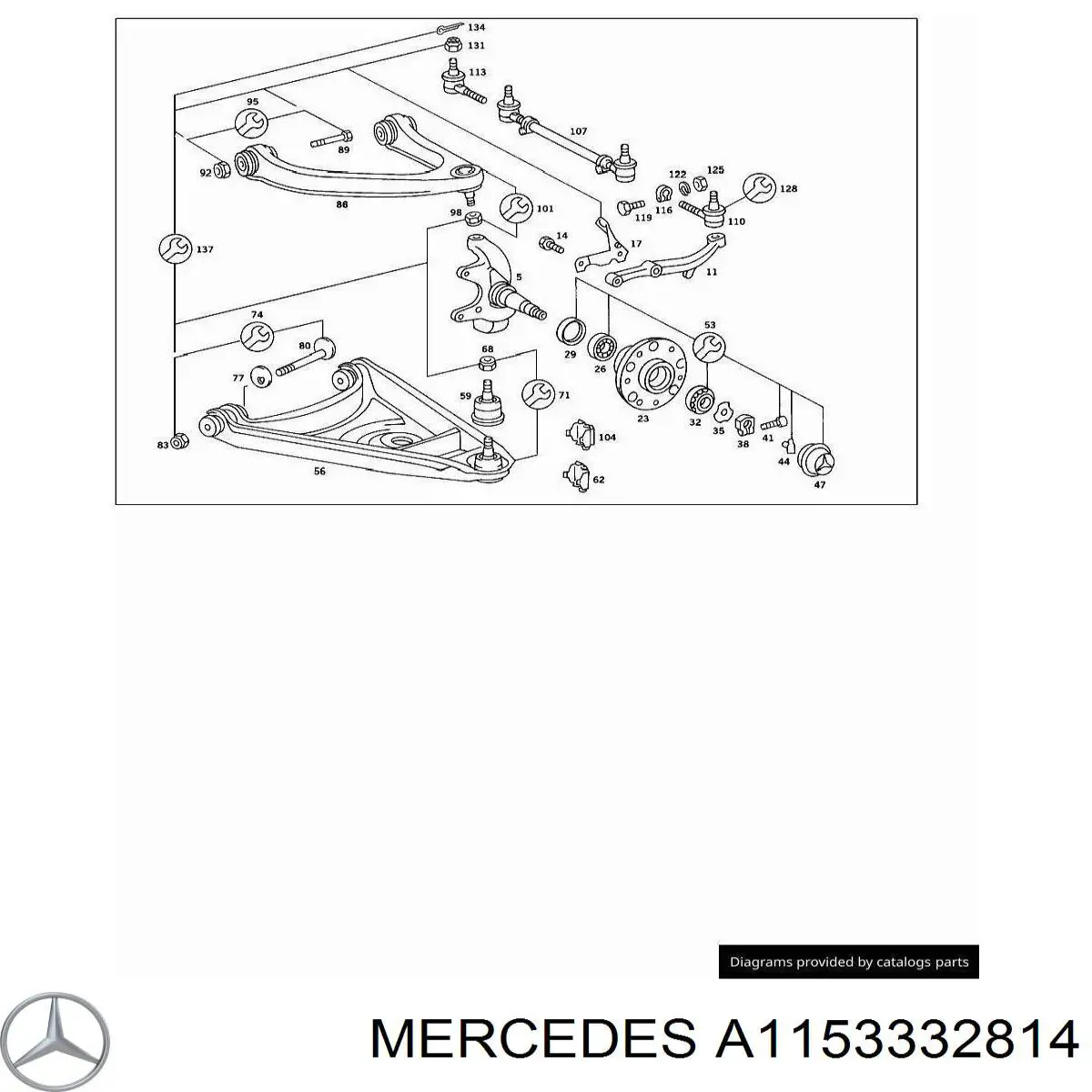 Сайлентблок переднего нижнего рычага A1153332814 Mercedes