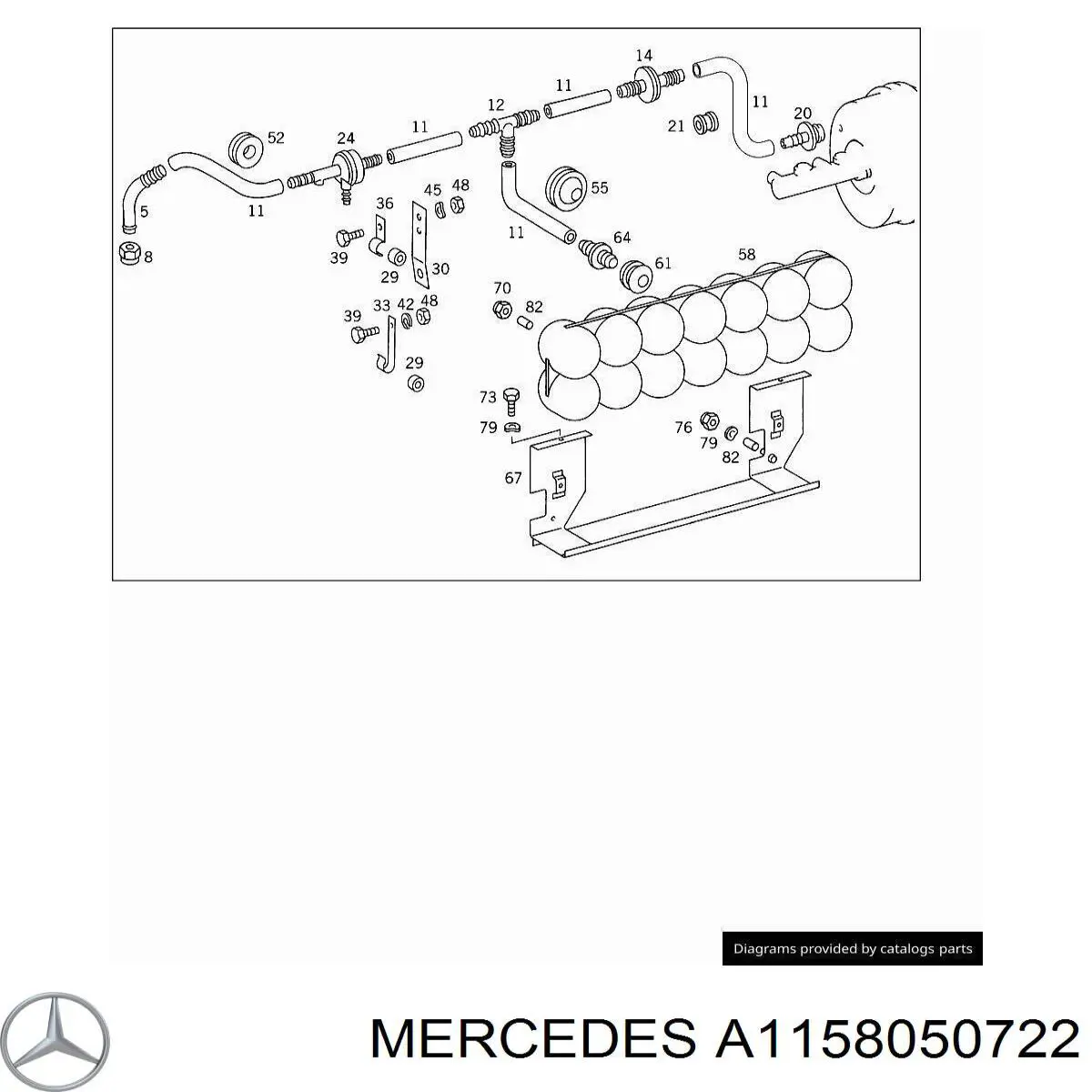 Тройник тормозных трубок Mercedes 1158050722 цена, от 8.19 USD