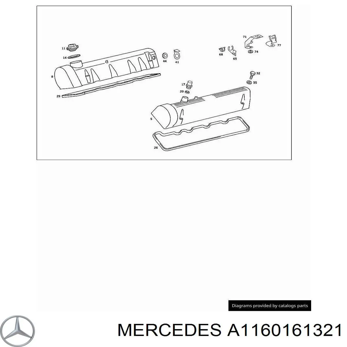 Прокладка клапанной крышки двигателя левая Mercedes A1160161321