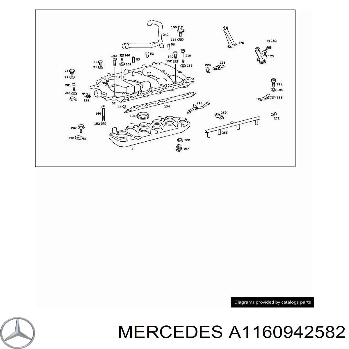 Трубка отвода картерных газов на Mercedes S (C126)