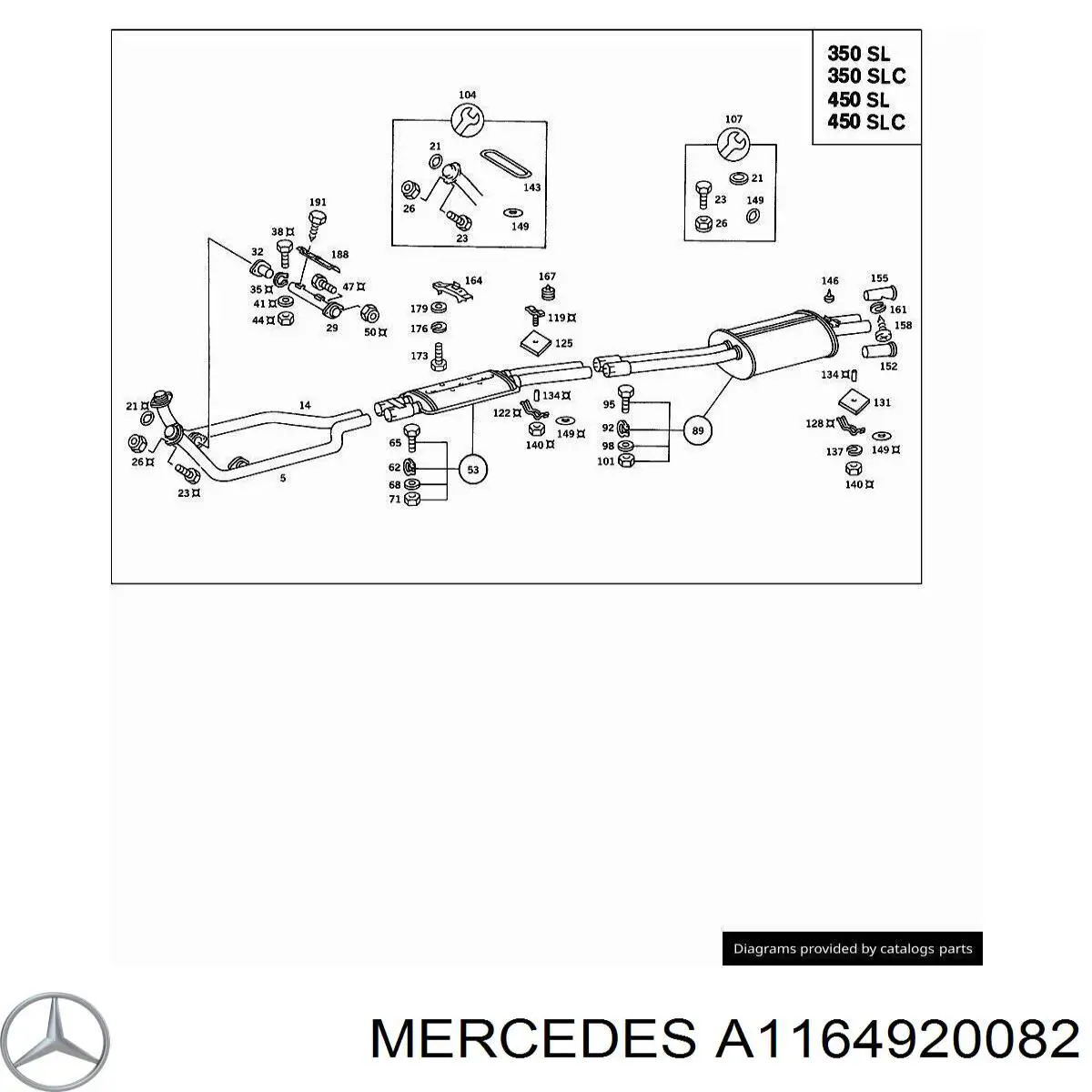 Подушка глушителя A1164920082 Mercedes