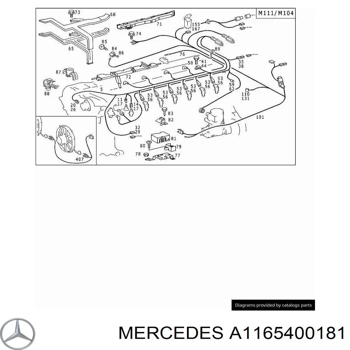  Mercedes A1165400181 цена, от 43.21 USD
