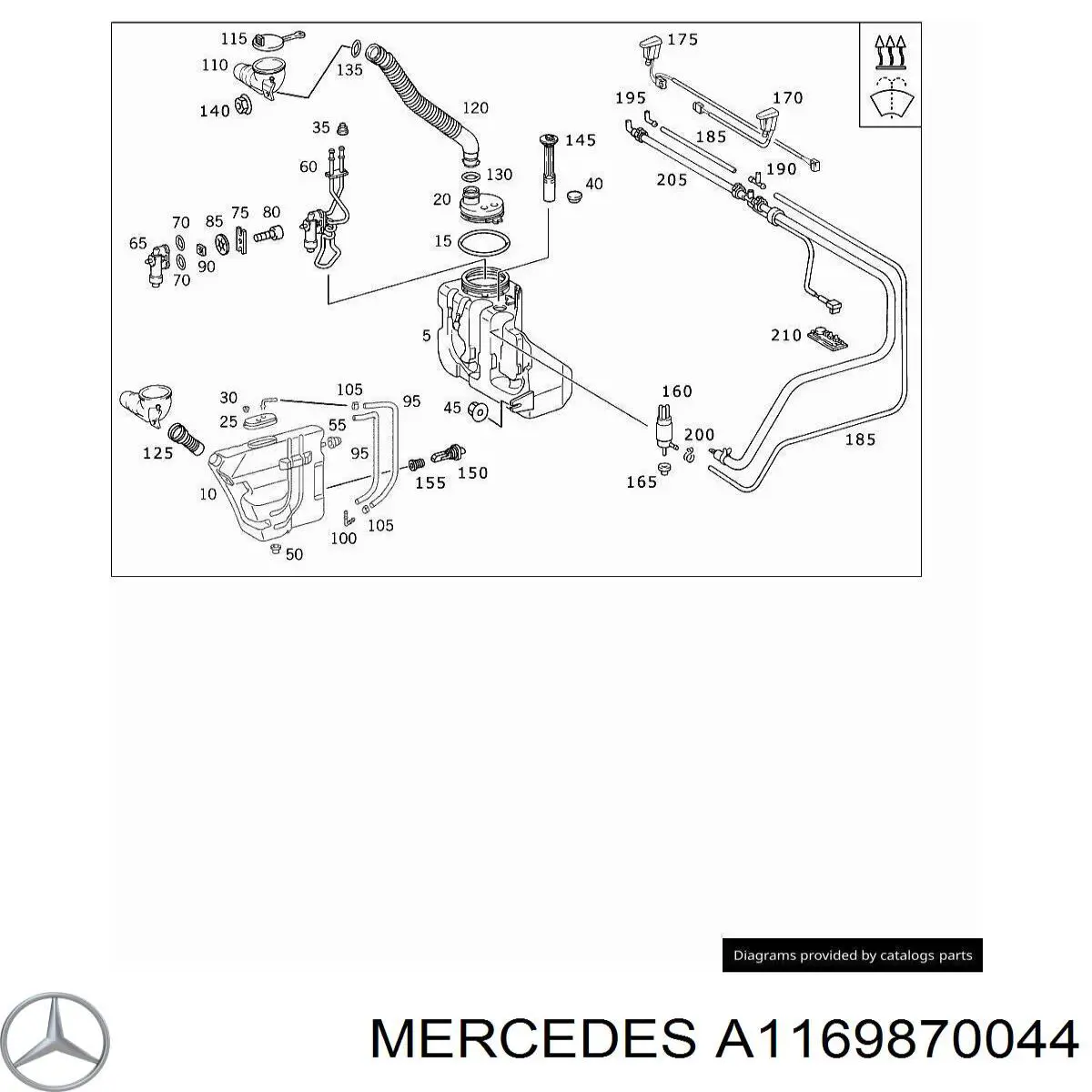 Купить A1169870044 Mercedes Крышка бачка омывателя