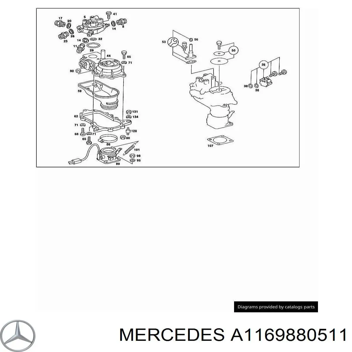 Кронштейн воздушного фильтра A1169880511 Mercedes