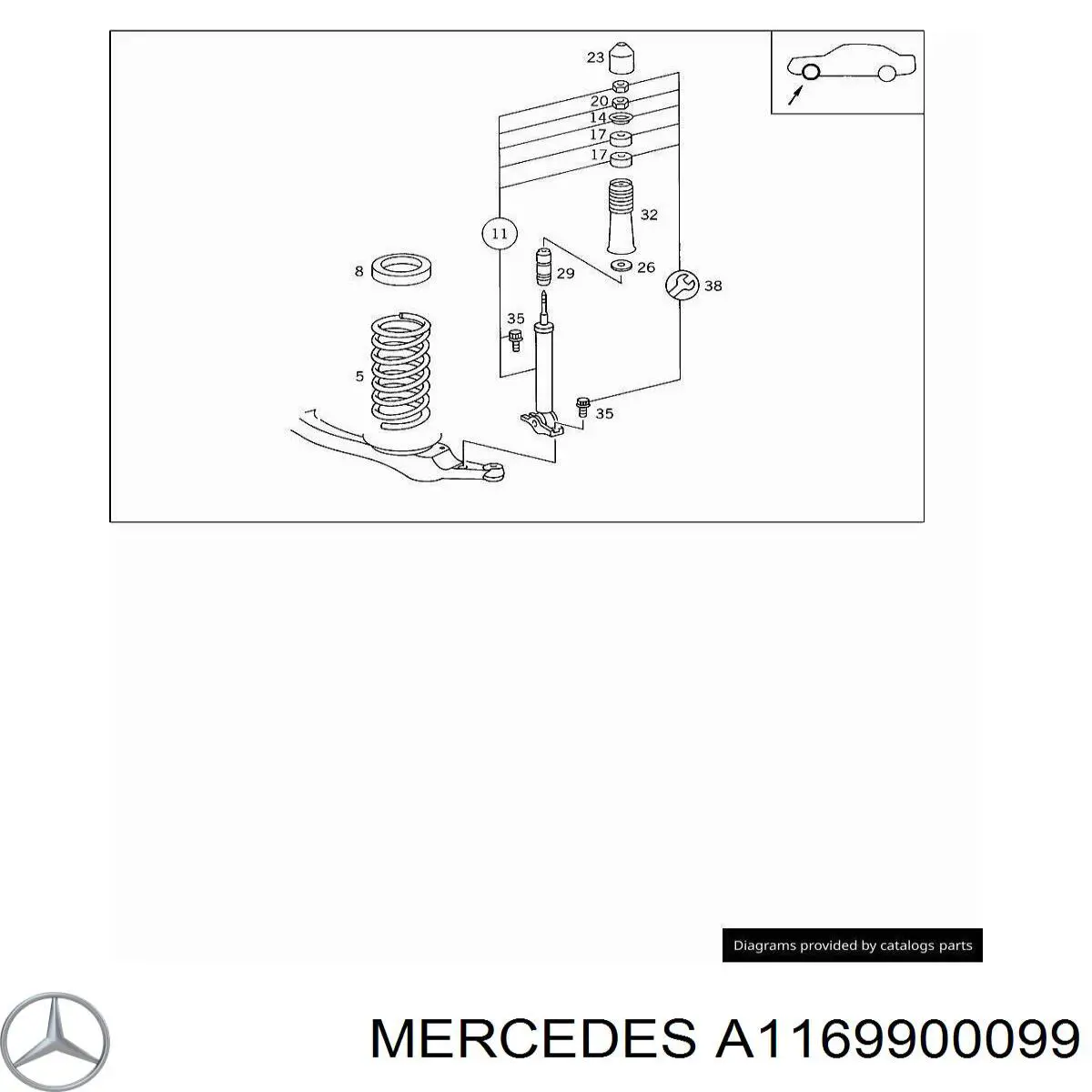 Купить A1169900099 Mercedes 