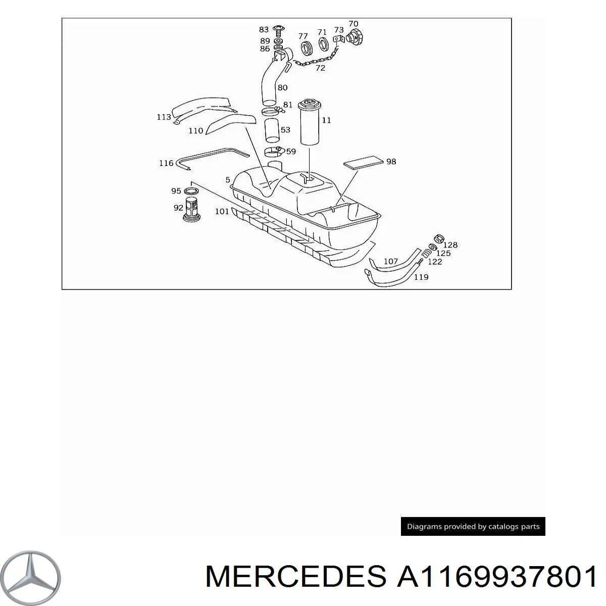 Пружина болта крепления коллектора A1169937801 Mercedes