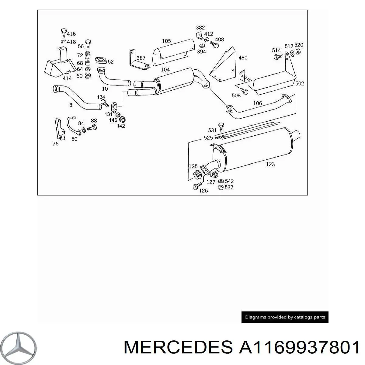 A1169937801 Mercedes Пружина болта крепления коллектора