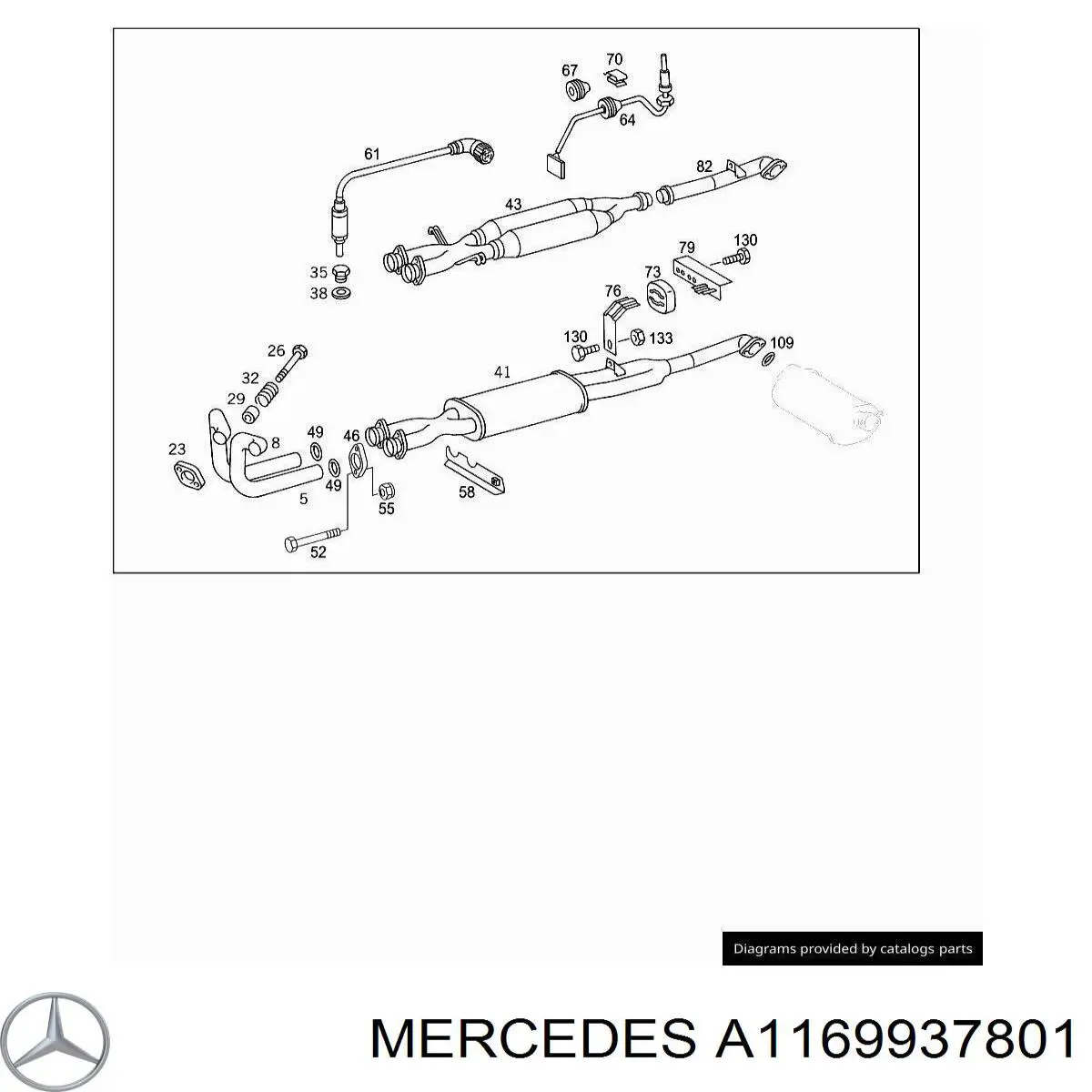 Купить A1169937801 Mercedes Пружина болта крепления коллектора