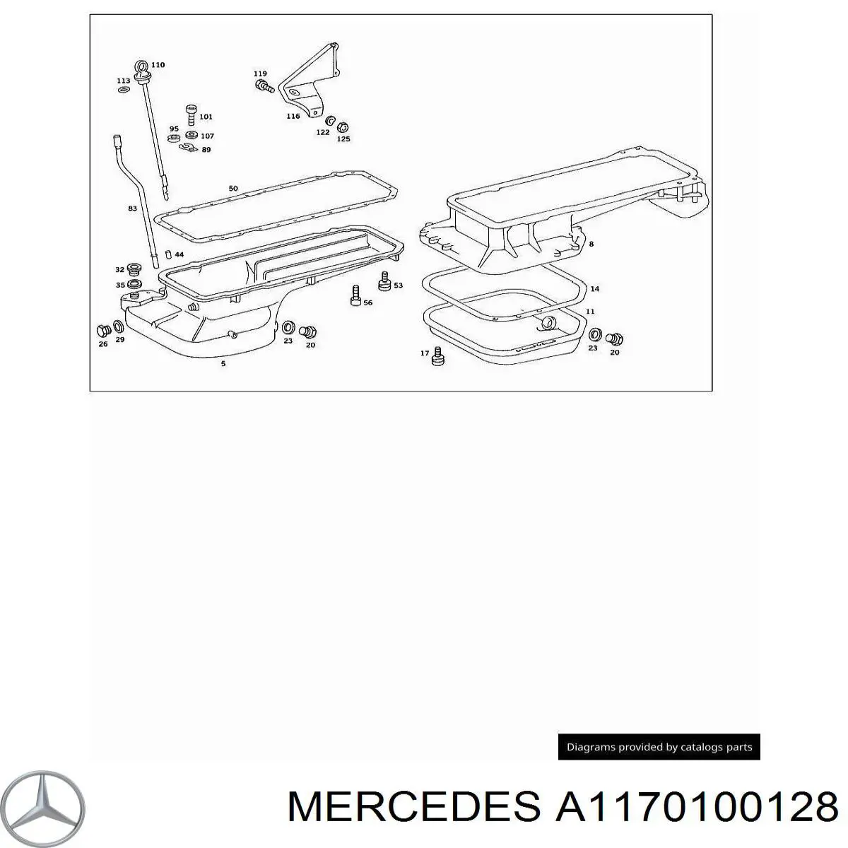 Масляный поддон двигателя Mercedes 1170100128 цена, от 27.14 USD