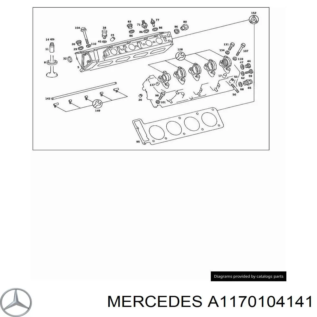 1170103941 Mercedes комплект прокладок двигателя верхний