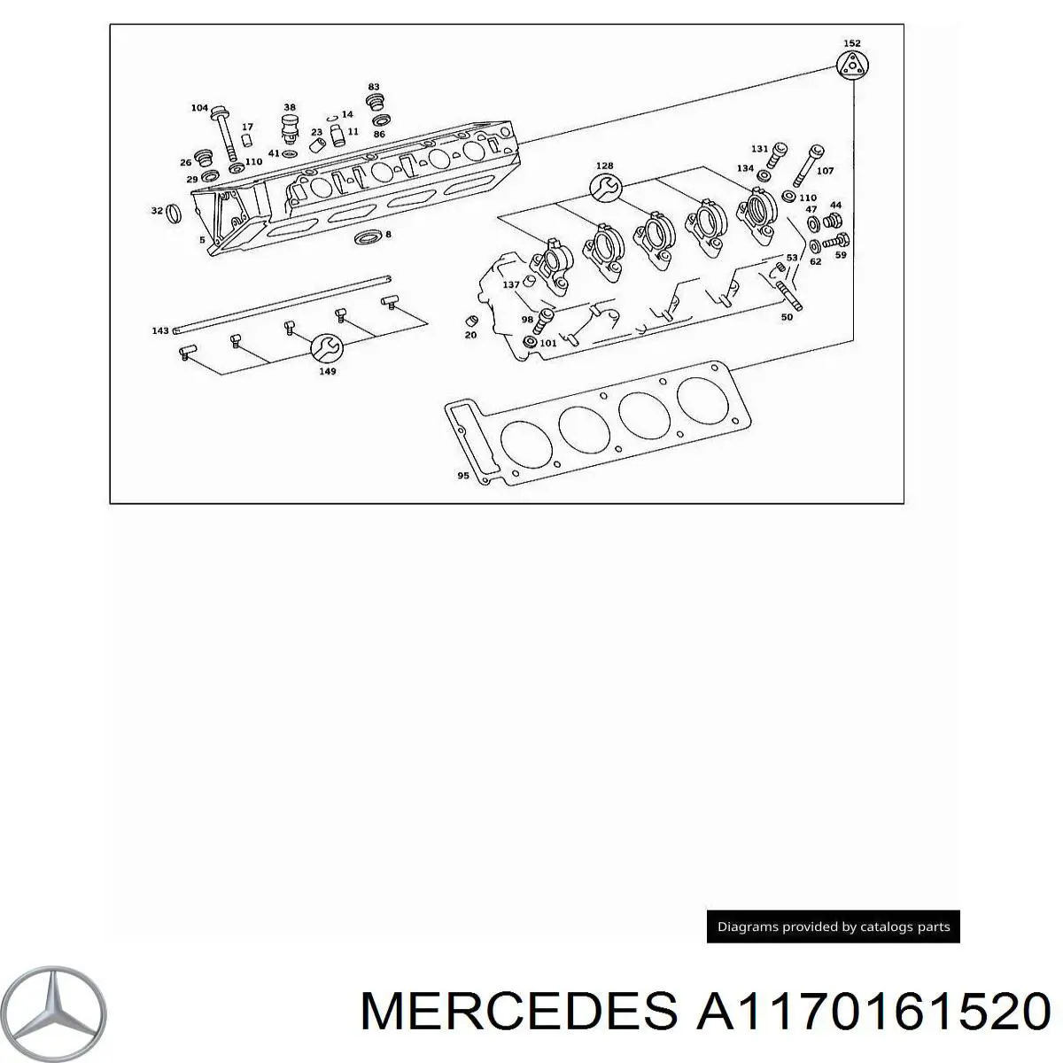 Правая прокладка ГБЦ A1170161520 Mercedes