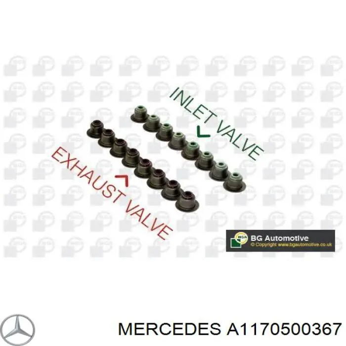 Сальник клапана (маслосъемный), впуск/выпуск, комплект на мотор Mercedes A1170500367