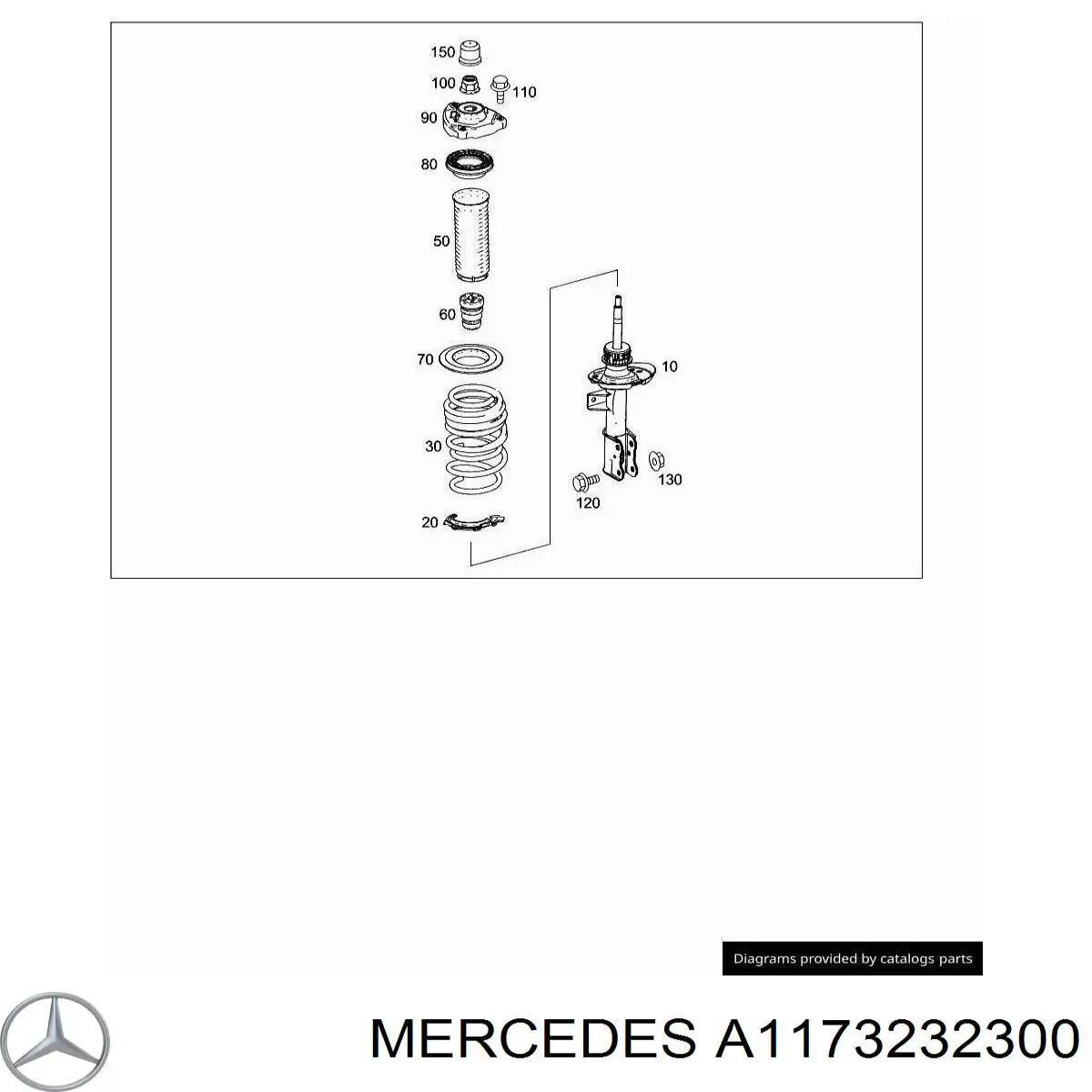 1763234300 Mercedes amortecedor dianteiro esquerdo