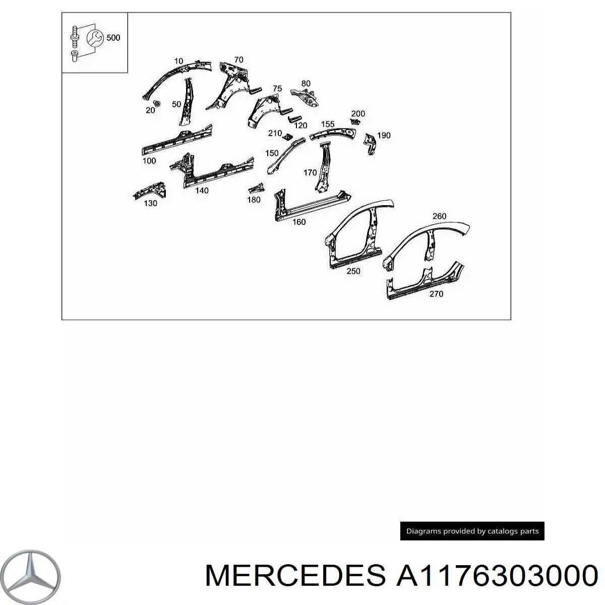  Mercedes A1176303000 цена, от 126.70 USD