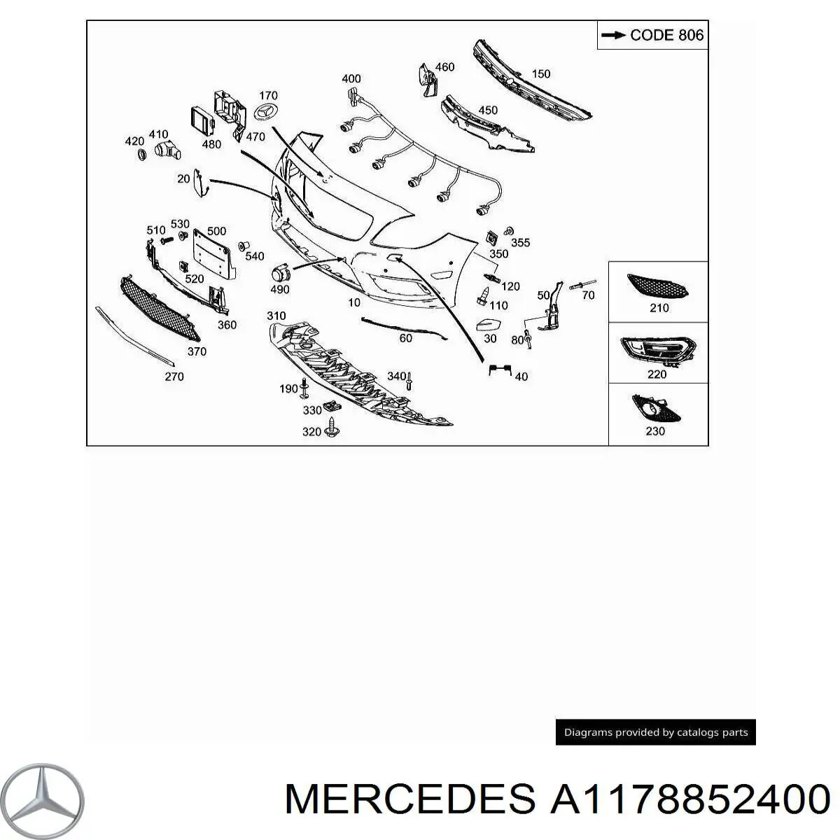  Mercedes A1178852400 цена, от 42.33 USD