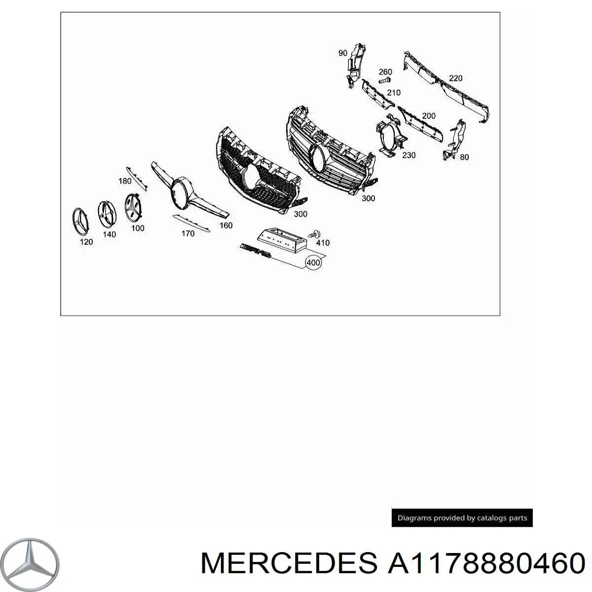A1178880460 Mercedes Решетка радиатора