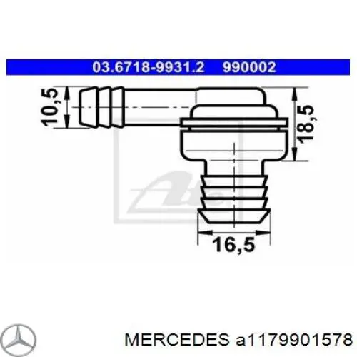 Клапан обратный пневматический Mercedes A1179901578