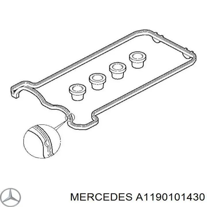 Прокладка клапанної кришки двигуна, комплект правий A1190101430 Mercedes