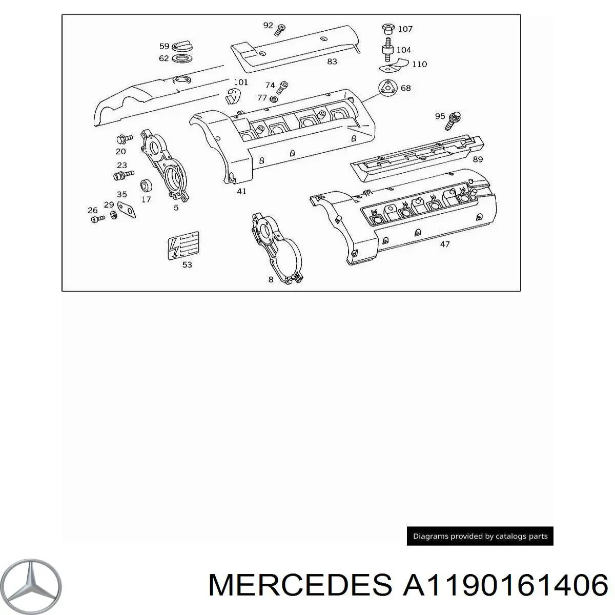 A1190161406 Mercedes передняя крышка головки блока цилиндров (гбц)
