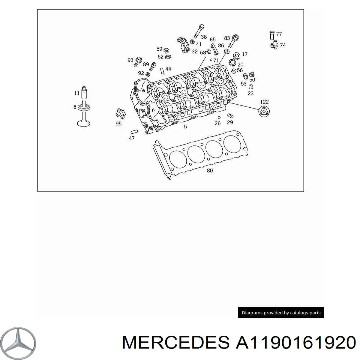 A1190161920 Mercedes прокладка головки блока цилиндров (гбц правая)