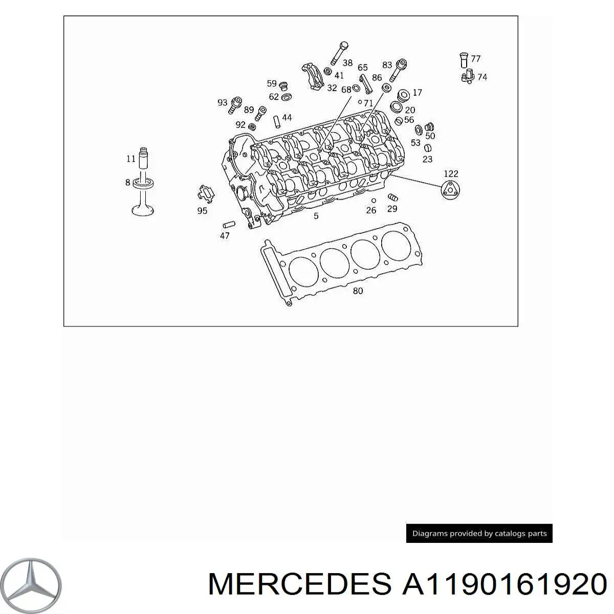 1190161920 Mercedes Правая прокладка головки блока цилиндров