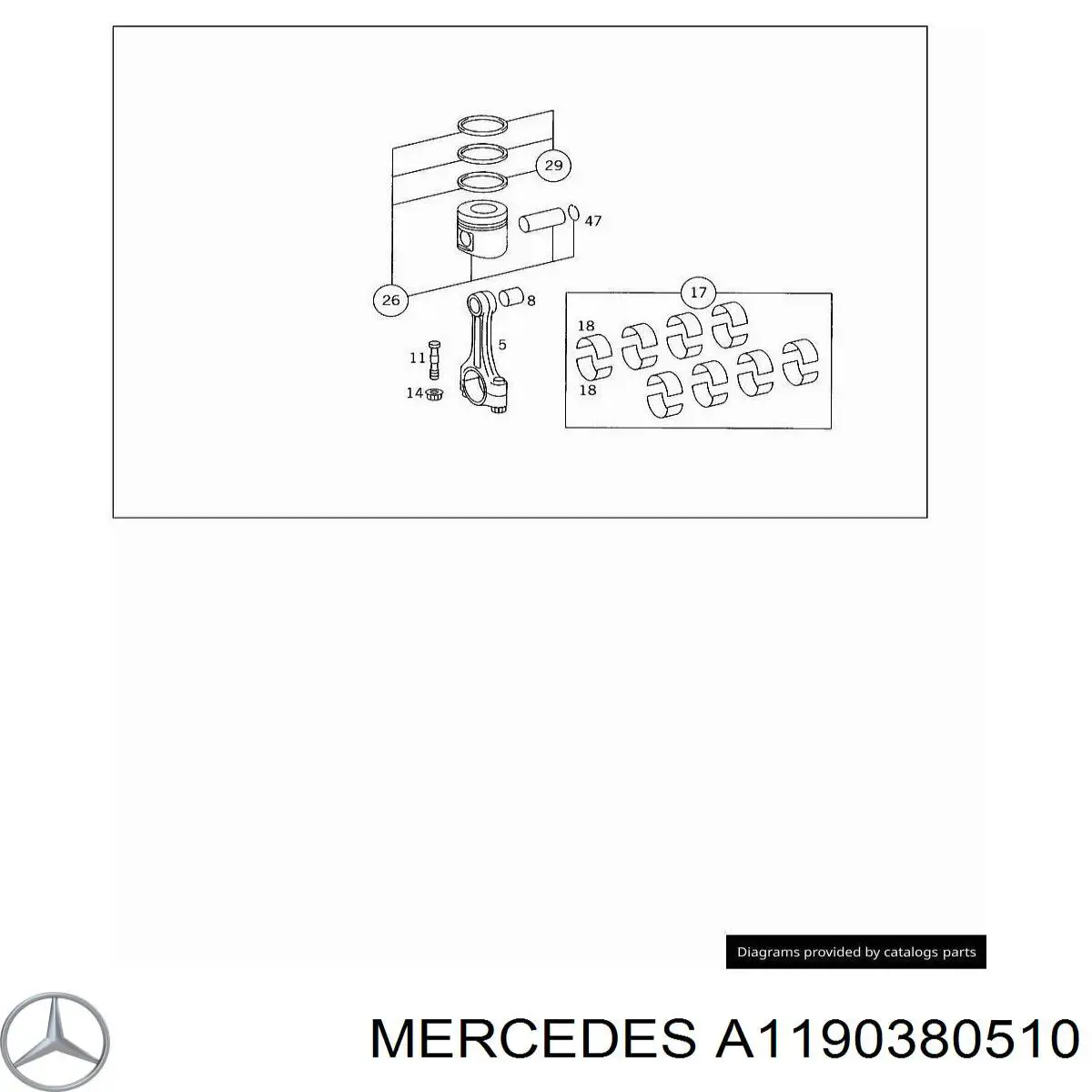A1190380510 Mercedes Комплект подшипников скольжения