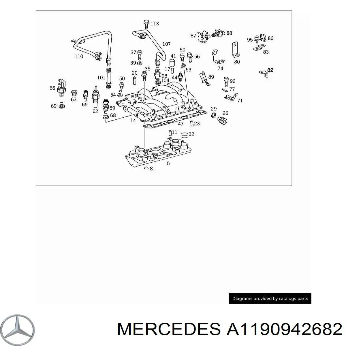 Купить A1190942682 Mercedes Трубка картера воздушная