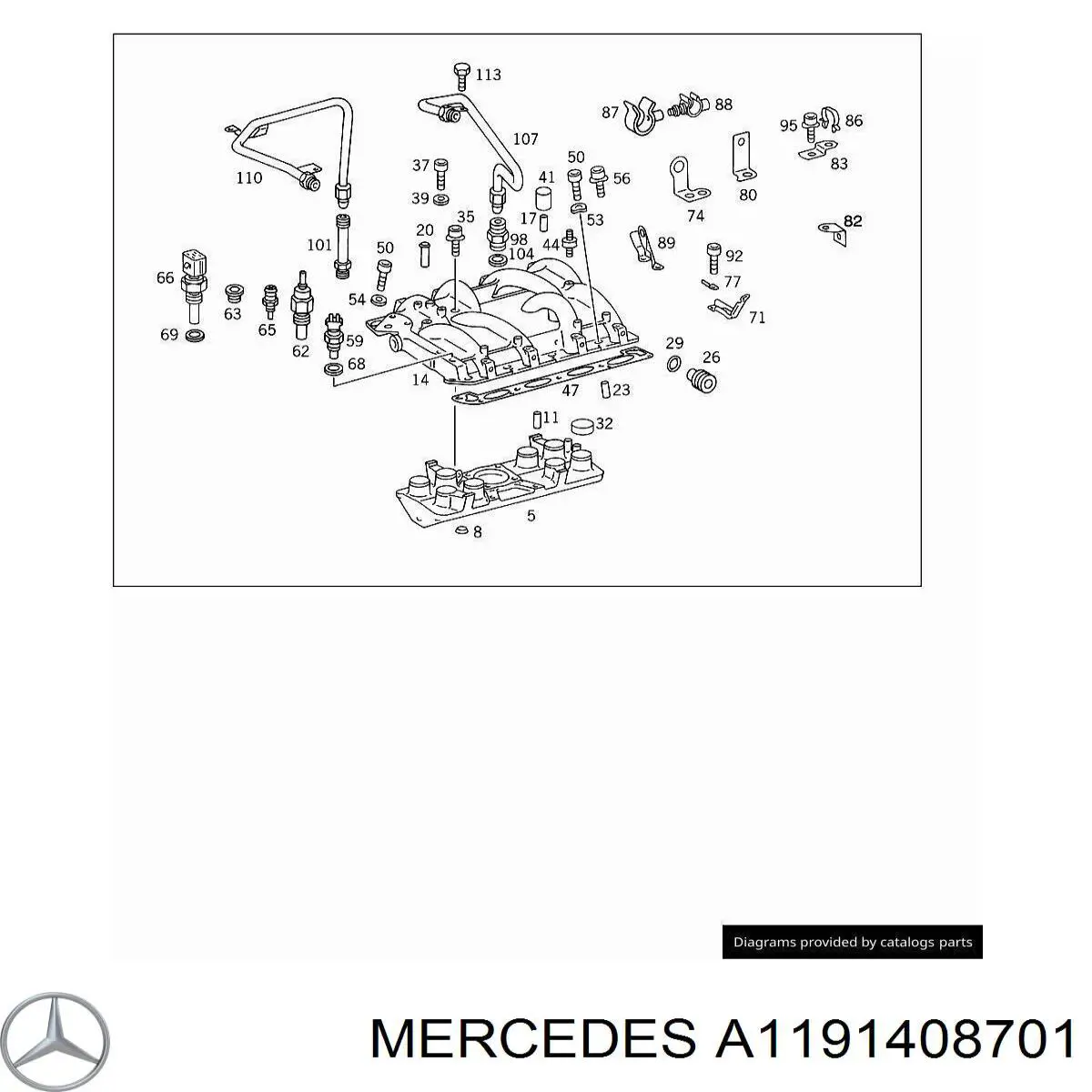  Коллектор впускной нижний Mercedes S 