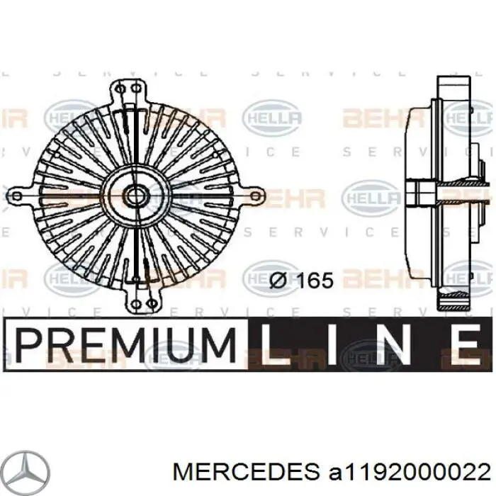 Вискомуфта (вязкостная муфта) вентилятора охлаждения Mercedes A1192000022