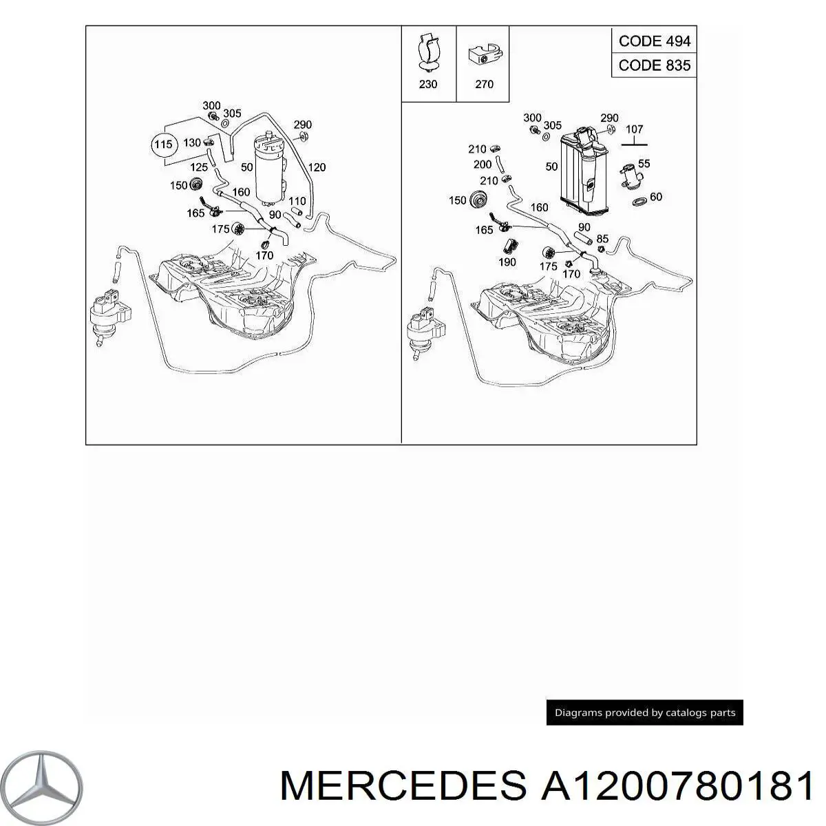  Mercedes A1200780181 цена, от 2.83 USD