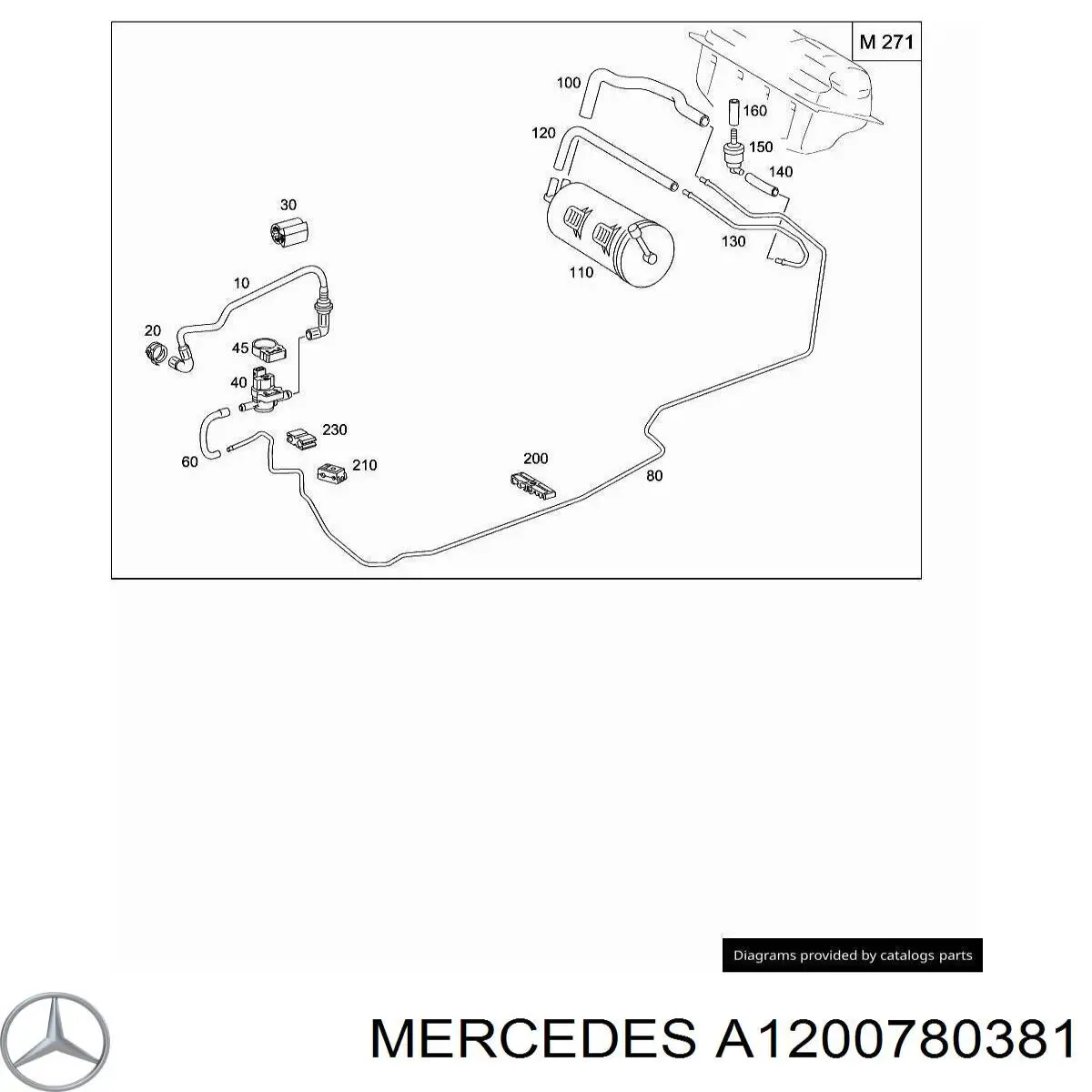 Трубка вентиляции топливного бака Mercedes 1200780381 цена, от 6.33 USD