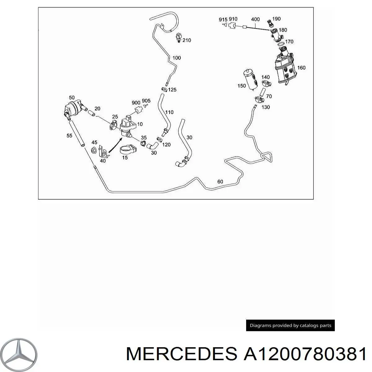Купить 1200780381 Mercedes Трубка вентиляции топливного бака