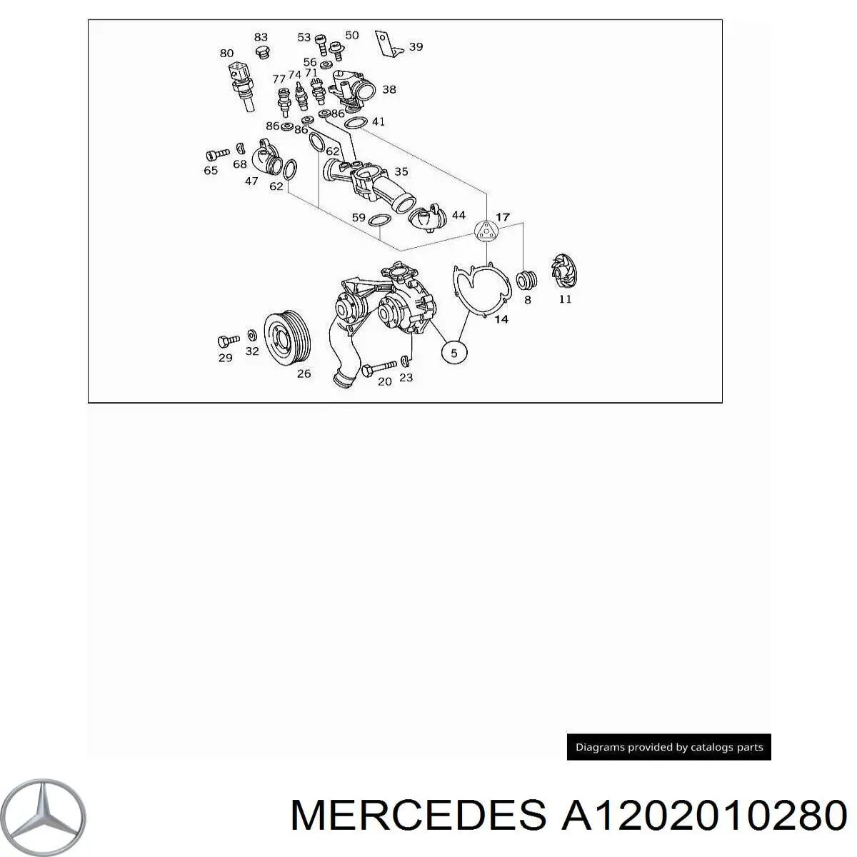 A1202010280 Mercedes Прокладка водяного насоса