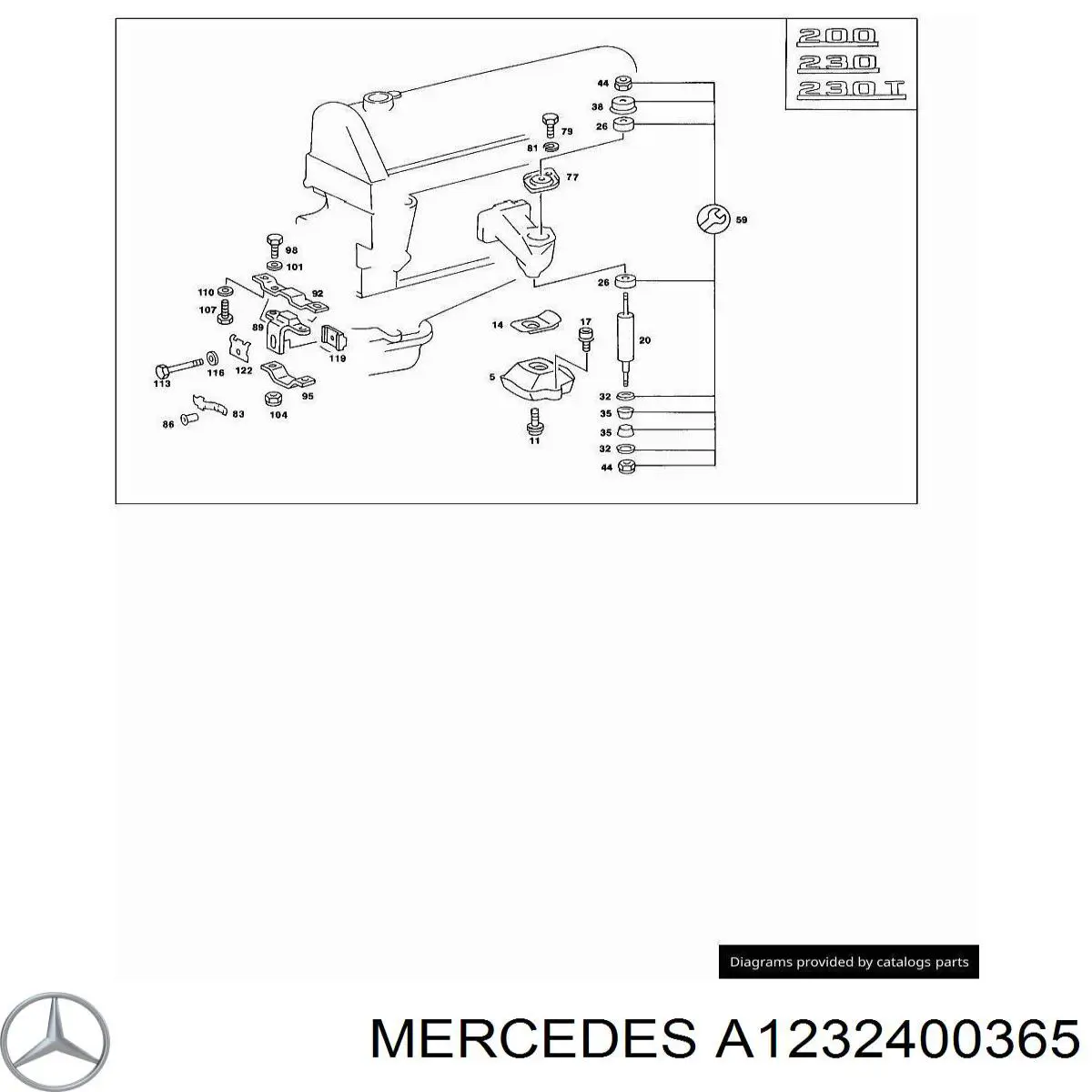 Купить A1232400365 Mercedes Передняя опора двигателя