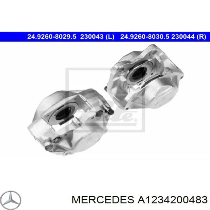 Суппорт тормозной передний правый A1234200483 Mercedes