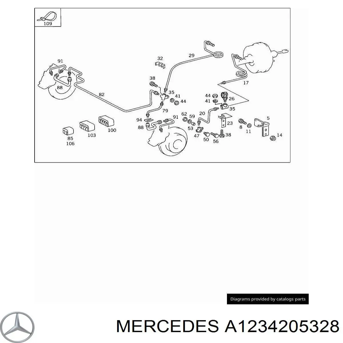 Шланг тормозной передний Mercedes A123420532864 цена, от 8.26 USD