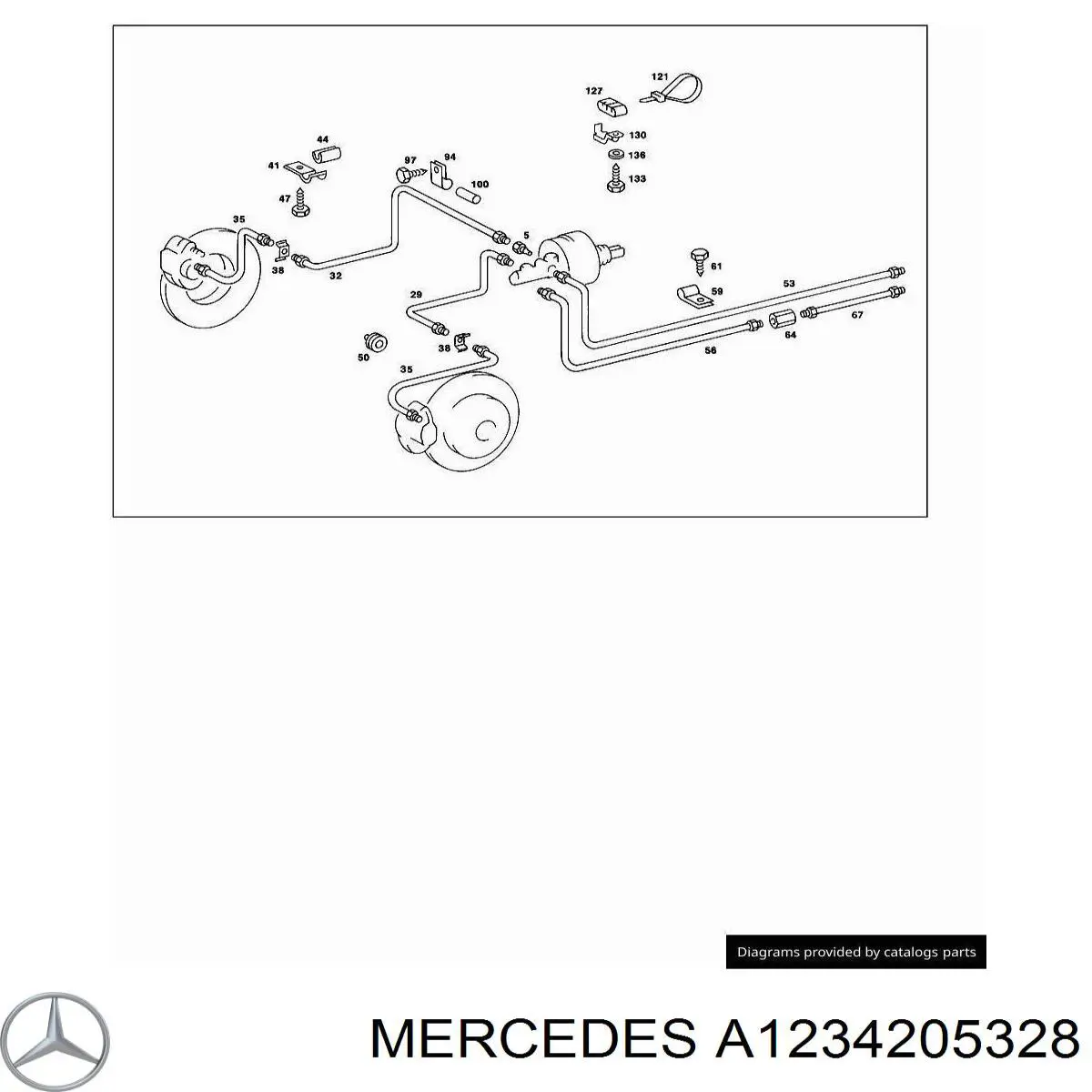 Купить A123420532864 Mercedes Шланг тормозной передний