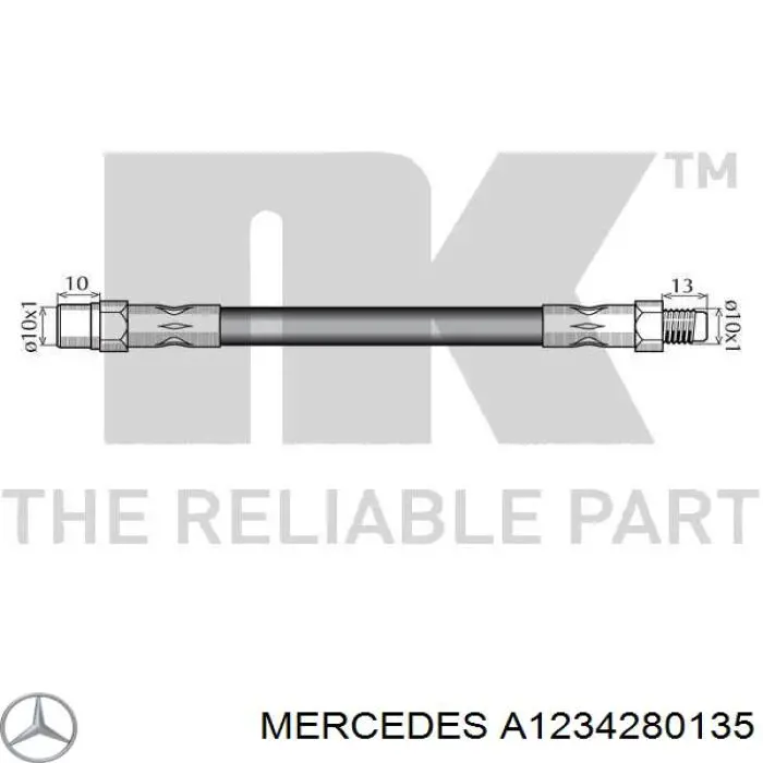 A1234280135 Mercedes шланг тормозной задний