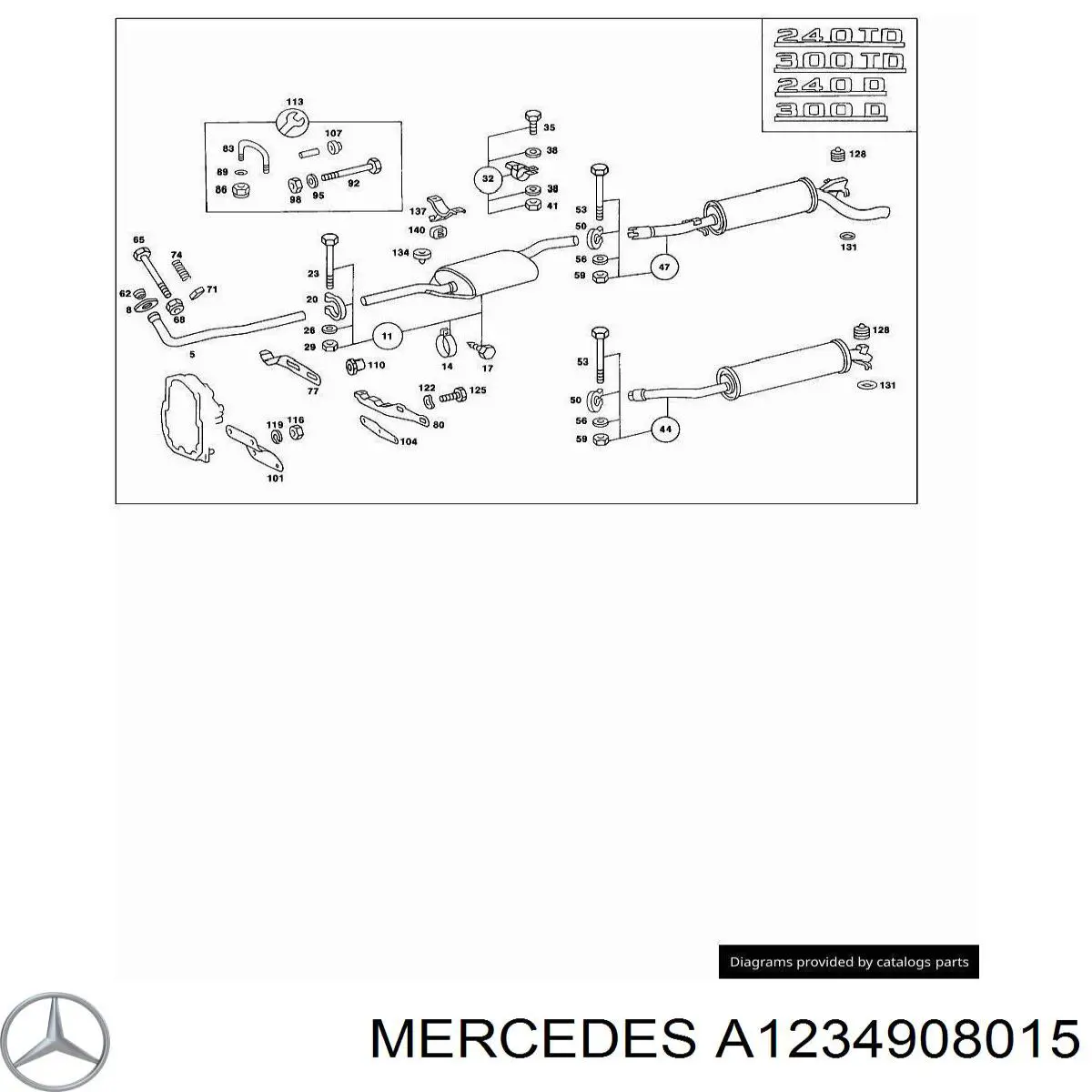 Глушитель, центральная часть Mercedes A1234908015 цена, от 50.11 USD