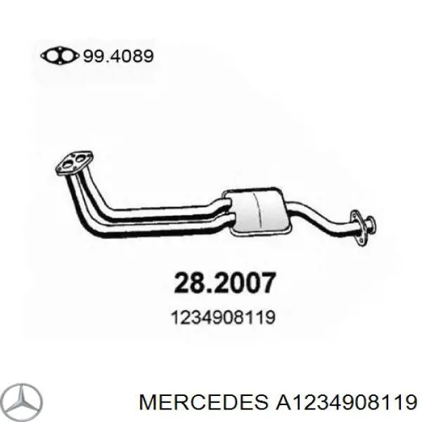 A1234908119 Mercedes Глушитель, передняя часть