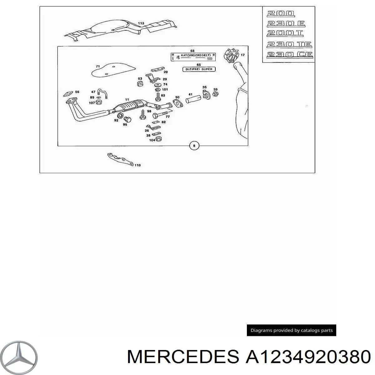 A1234920380 Mercedes прокладка приемной трубы глушителя