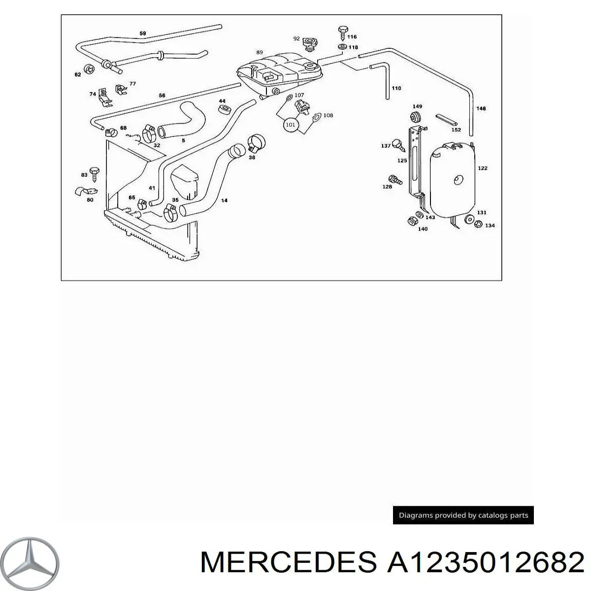 A1235012682 Mercedes шланг (патрубок радиатора охлаждения верхний)