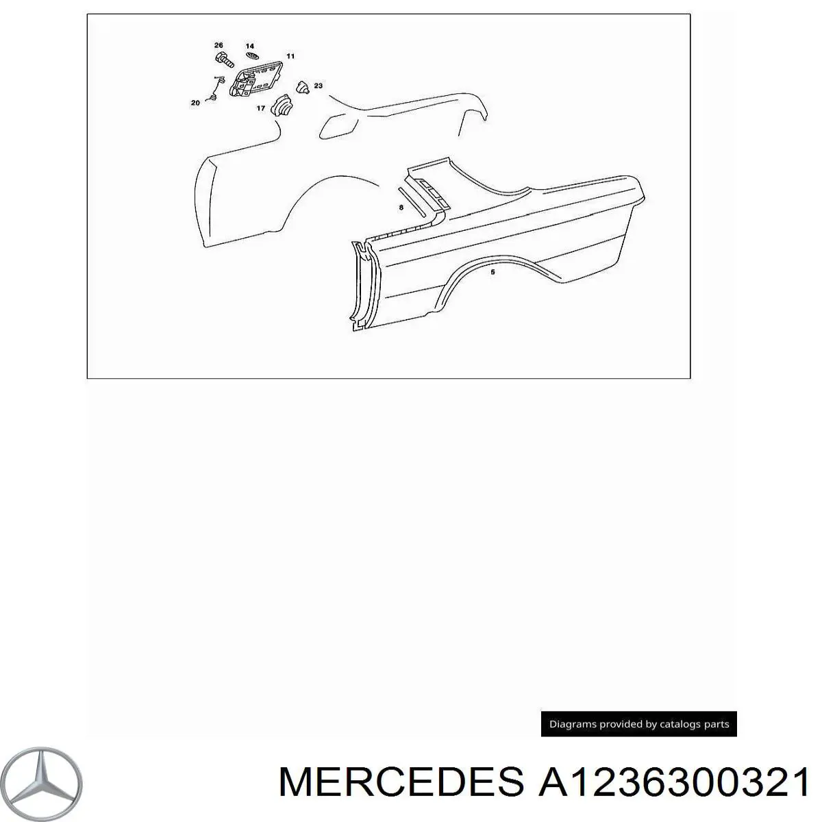 Боковая часть задняя левая на Mercedes E (C123)