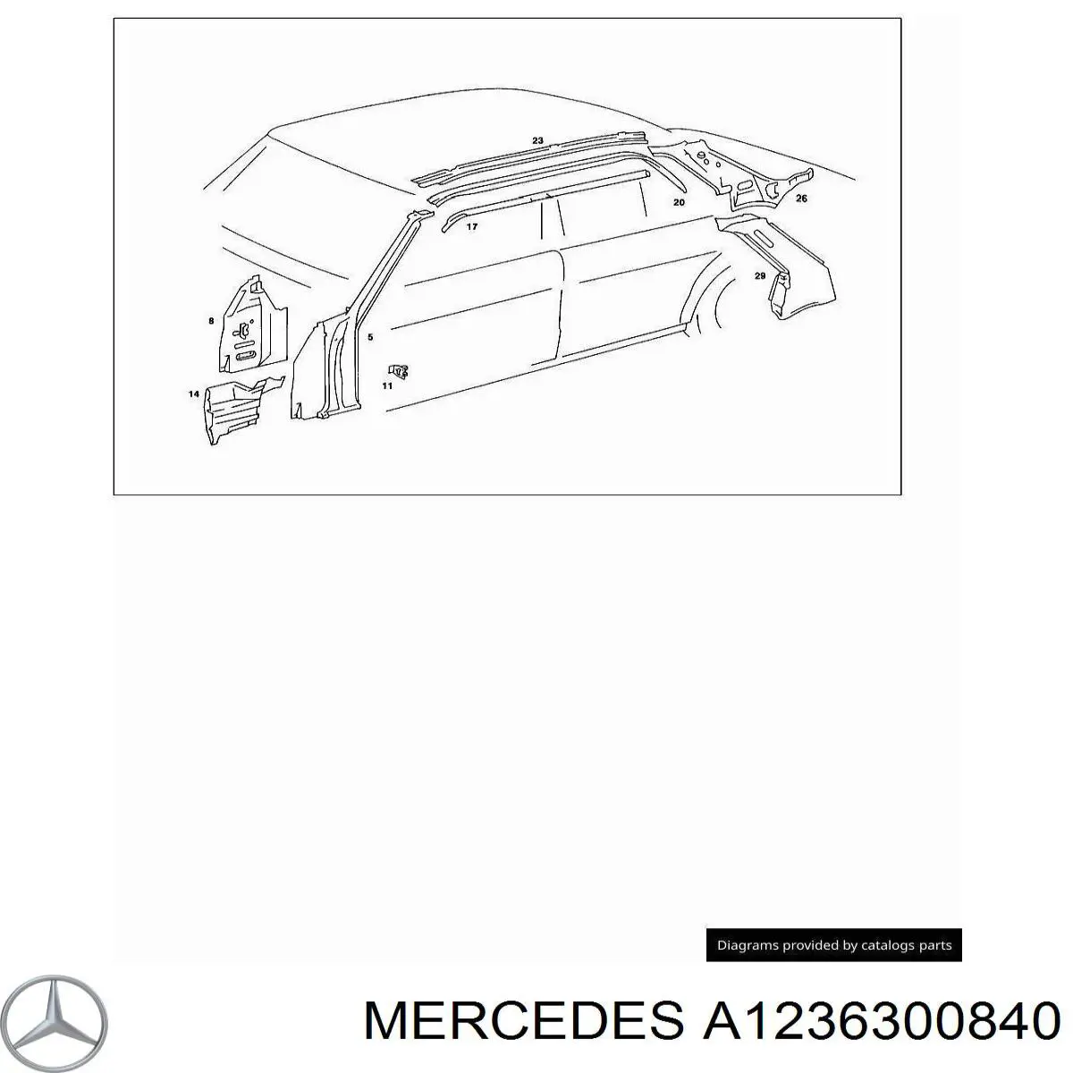 Порог внешний правый A1236300840 Mercedes