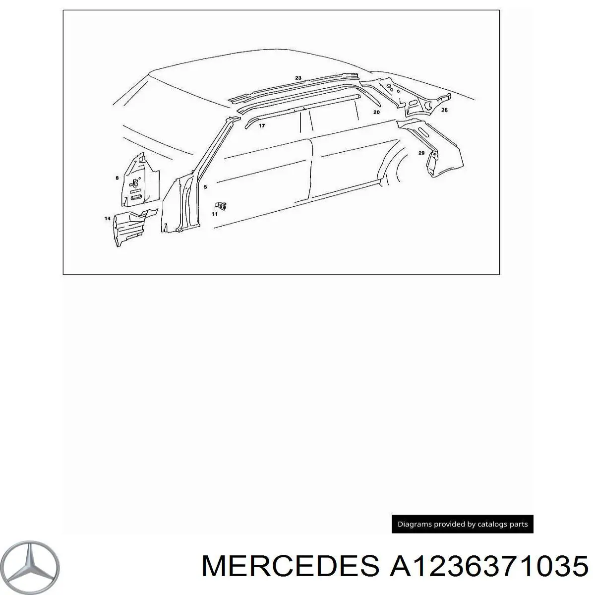 A1236371035 Mercedes порог внешний правый