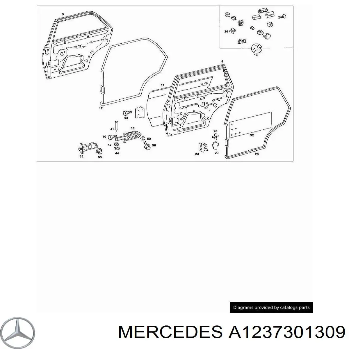 Панель-щека двери задней левой на Mercedes E (W123)