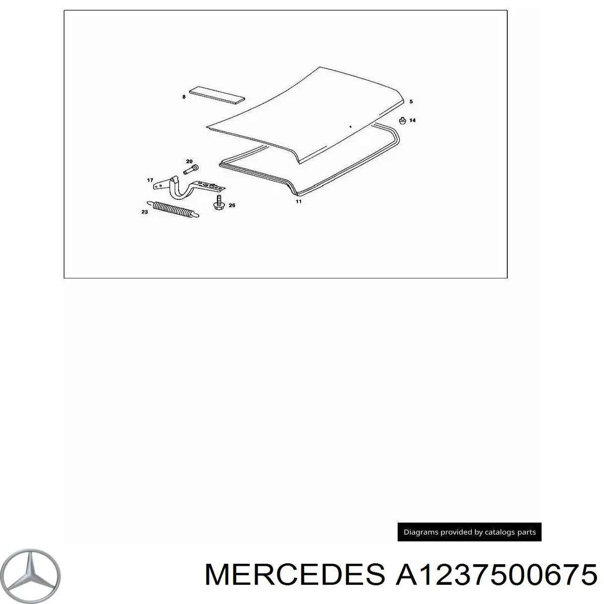 A1237500675 Mercedes tampa de porta-malas